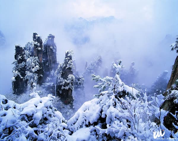Wulingyuan, the core scenic spot in Zhangjiajie, welcomes its first winter snow (Photos)